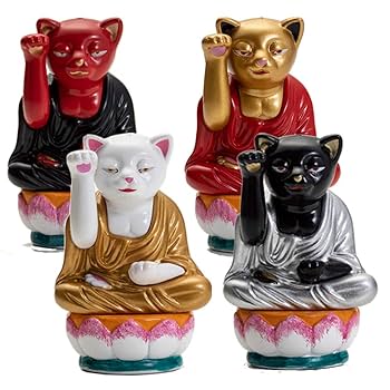 魔除猫 横尾忠則 大仏猫 5体セット 魔除猫 横尾忠則 大仏猫 5体セット 魔除猫 横尾忠則 大仏猫 5